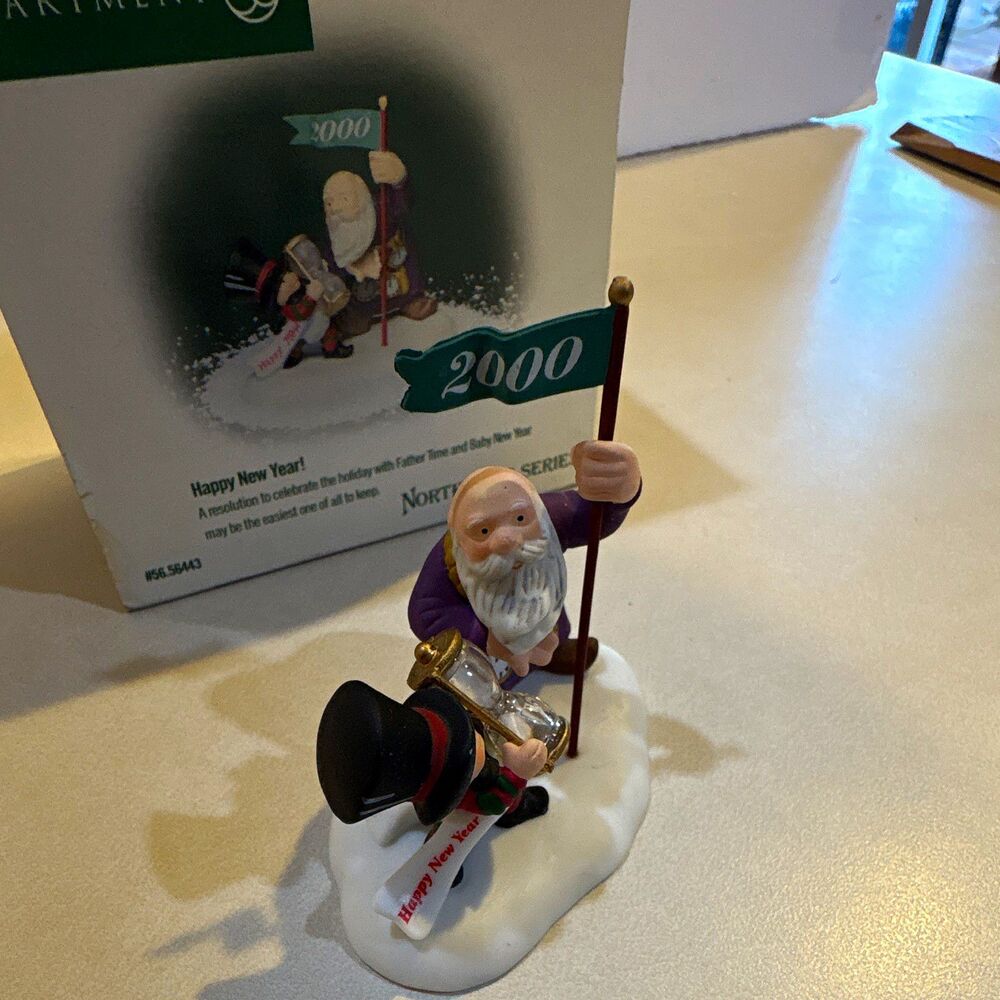 Department 56 North Pole Series Happy New Year 2000 Santa Figurine Boxed